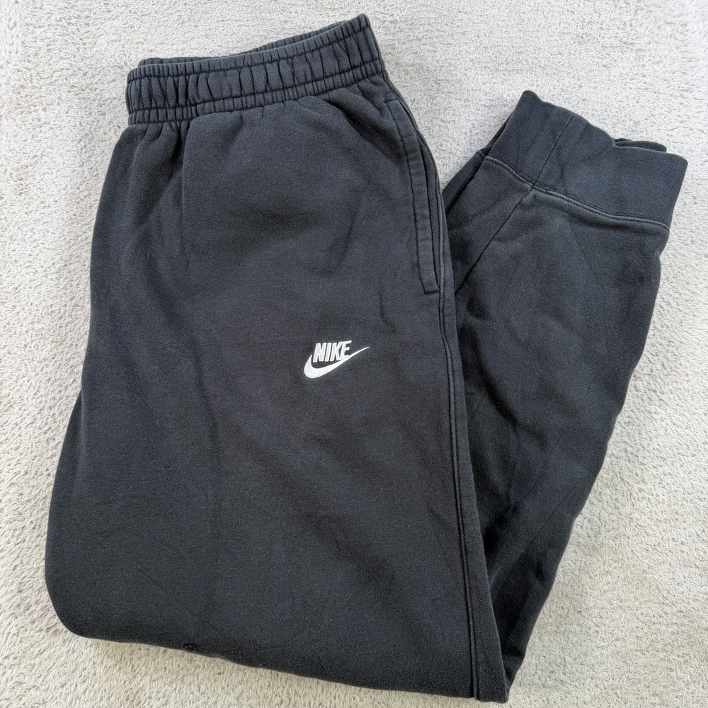 Nike Sweatpants Mens Large Black Sportswear Club Fleece Drawstring Gym Joggers